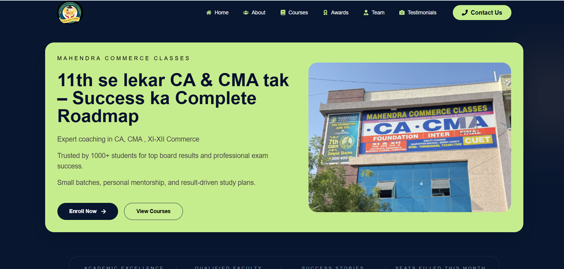 Mahendra Commerce Classes Platform